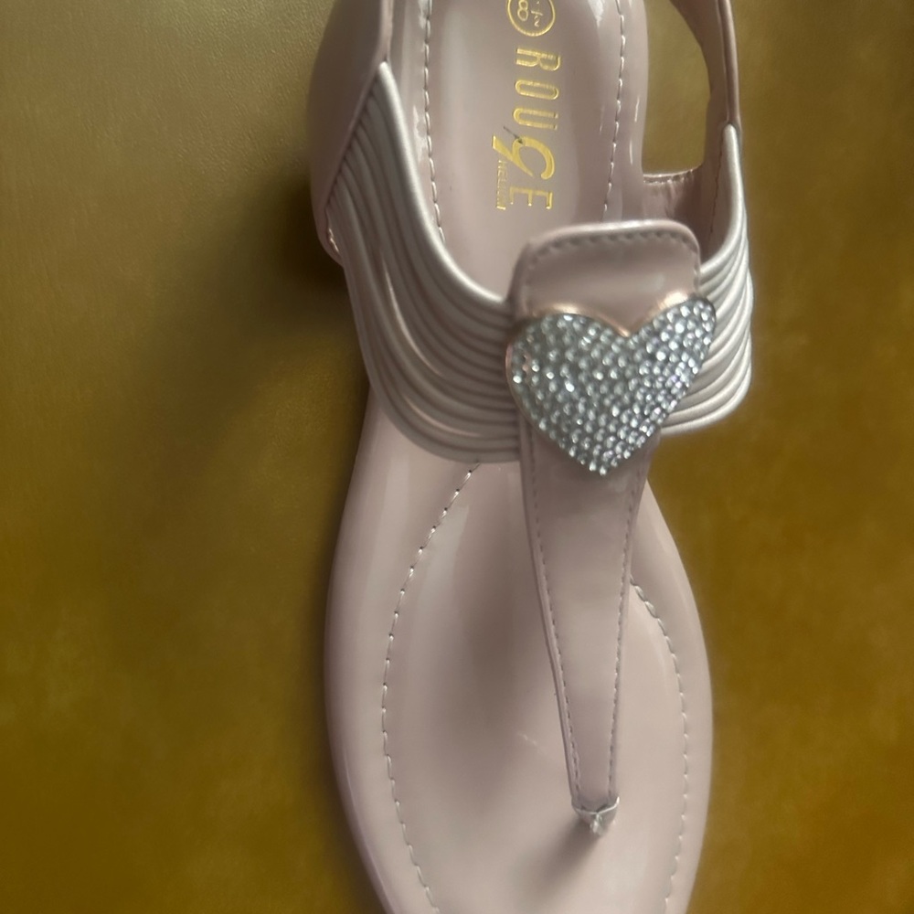 Rouge Helium Women's Pink Sandals with Heart Detail